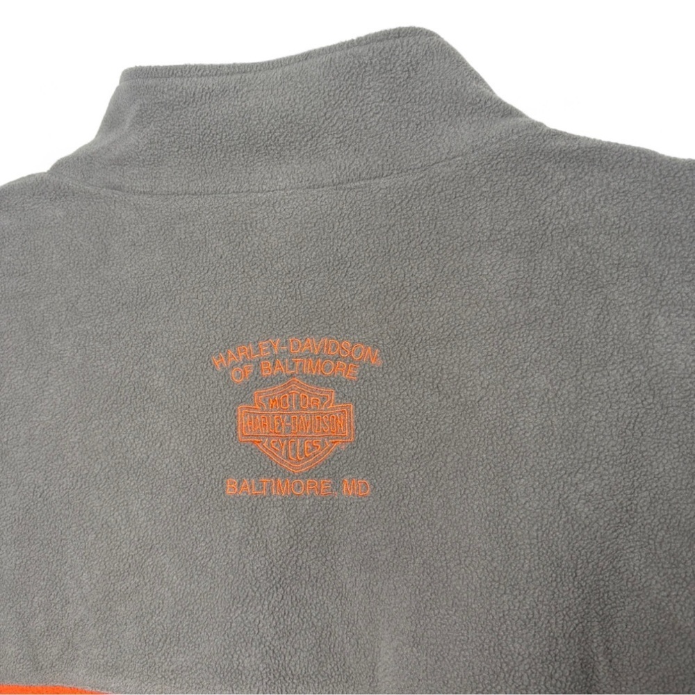 Harley-Davidson 3XL Quarter Zip Fleece Jacket Grey/Black/Orange Baltimore MD - Picture 7 of 7